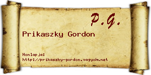 Prikaszky Gordon névjegykártya